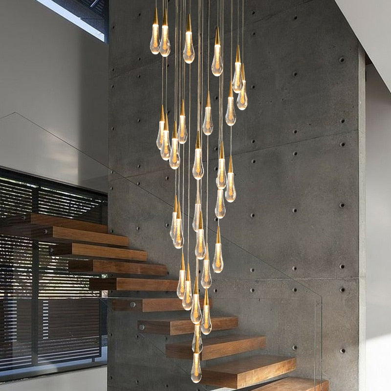 Waterdrop Fire Crystal Pendant Light