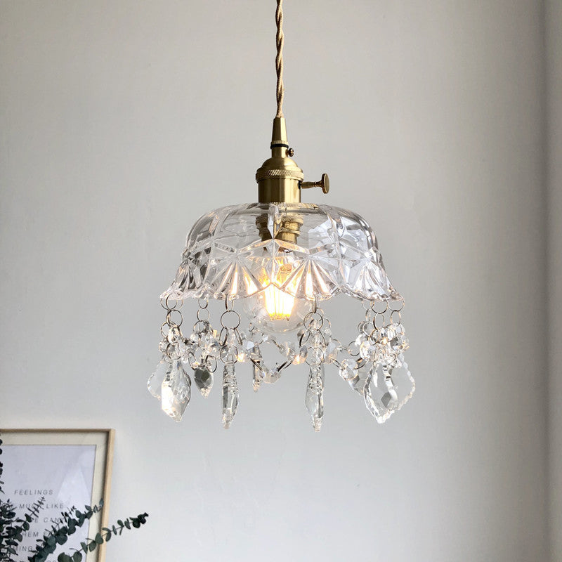 Vintage Crystal Glass Stone Chandelier Pendant Lighting