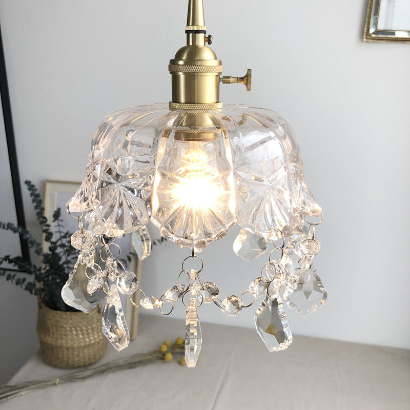 Vintage kristallen glazen stenen kroonluchter hanglamp