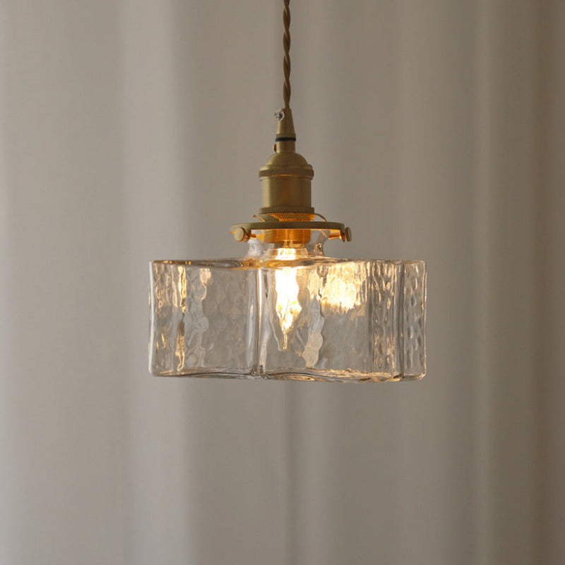 Lustre en verre et laiton Jewel