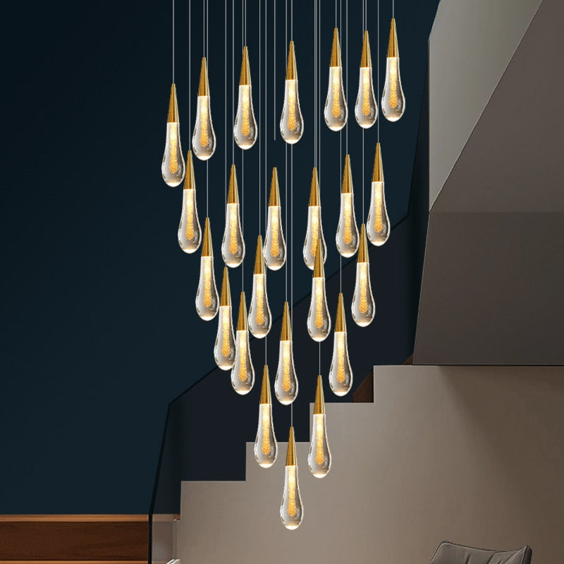 Waterdrop Fire Crystal Pendant Light