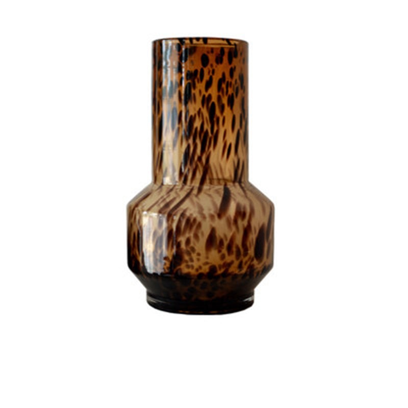 Vintage Ember Tortoiseshell Glass Vases