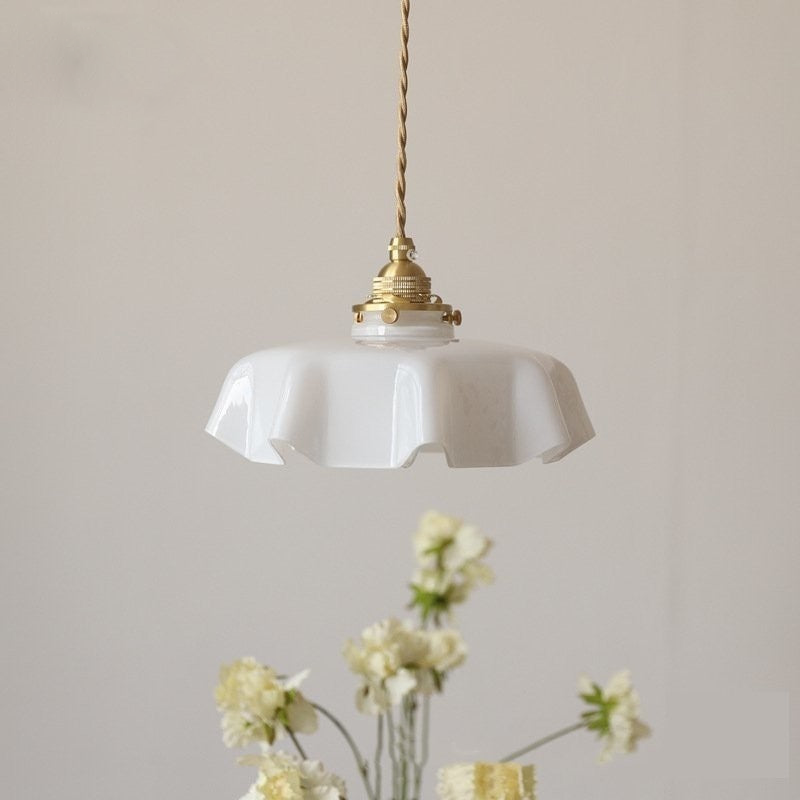 Draped Flower Retro Glass Ceiling & Pendant Light