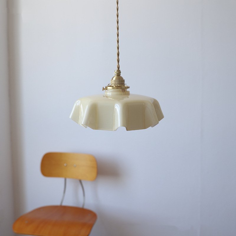 Lustre et lampe suspendue en verre rétro avec fleurs drapées