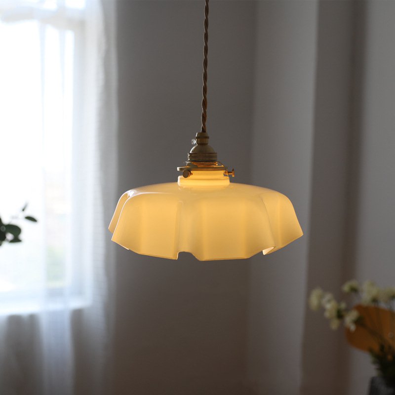 Draped Flower Retro Glass Ceiling & Pendant Light