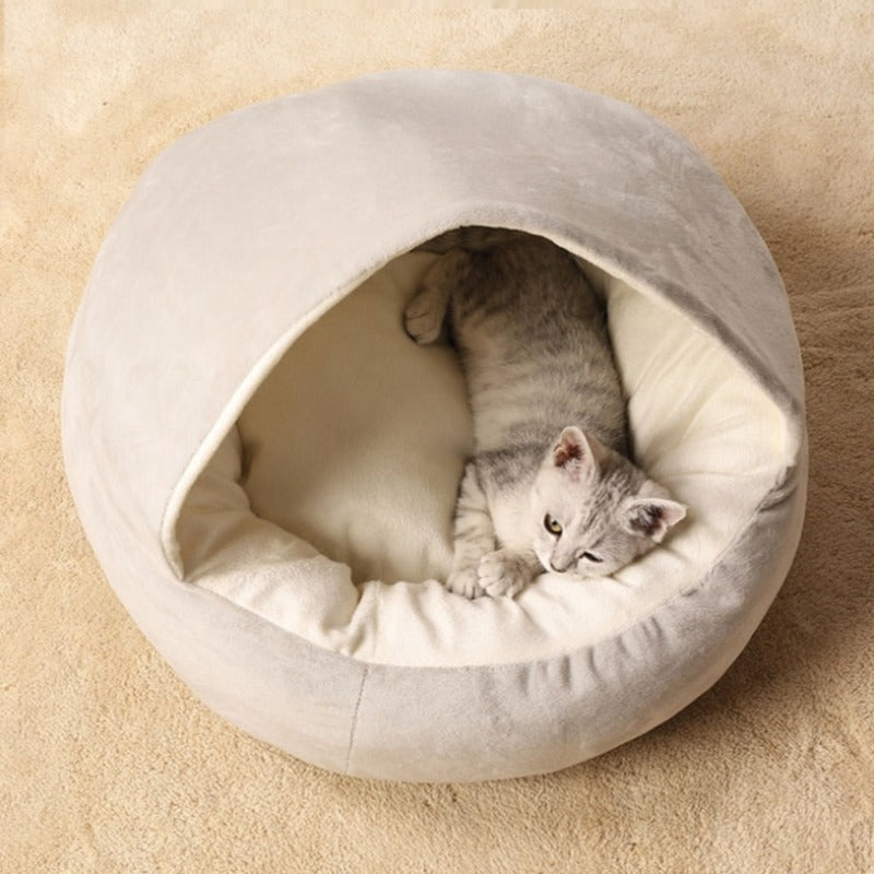 Cozy Round Calming Cat Cave Bed