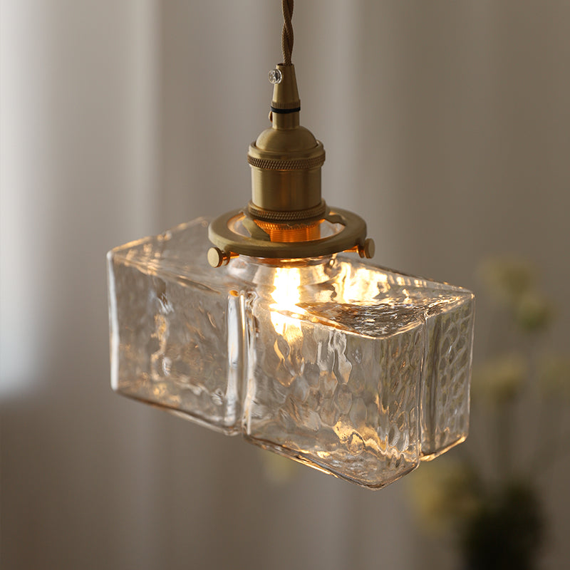 Lustre en verre et laiton Jewel