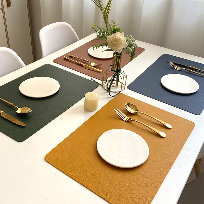 Modern Rectangle Waterproof PU Leather Placemats