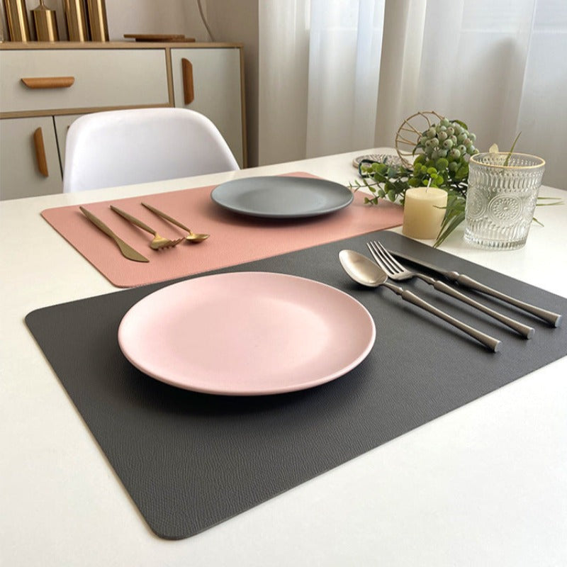 Modern Rectangle Waterproof PU Leather Placemats