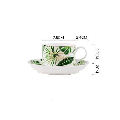 Green Plants Pattern Ceramic Tableware Set