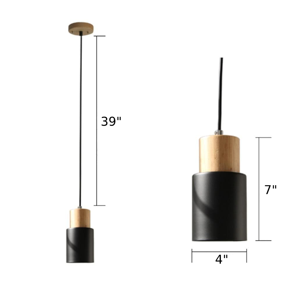 Ingrid Tre- og Metall Sylinder Pendellampe