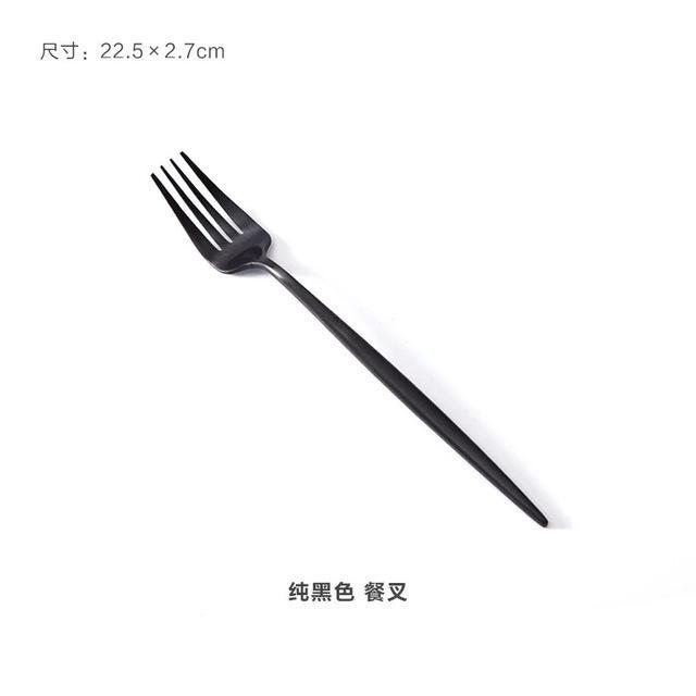 Stainless Steel Black Cutlery Tableware Set