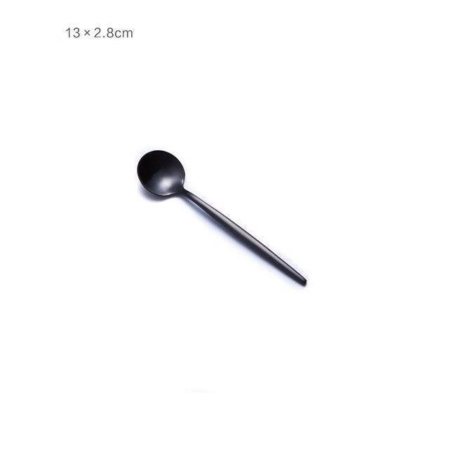 Stainless Steel Black Cutlery Tableware Set