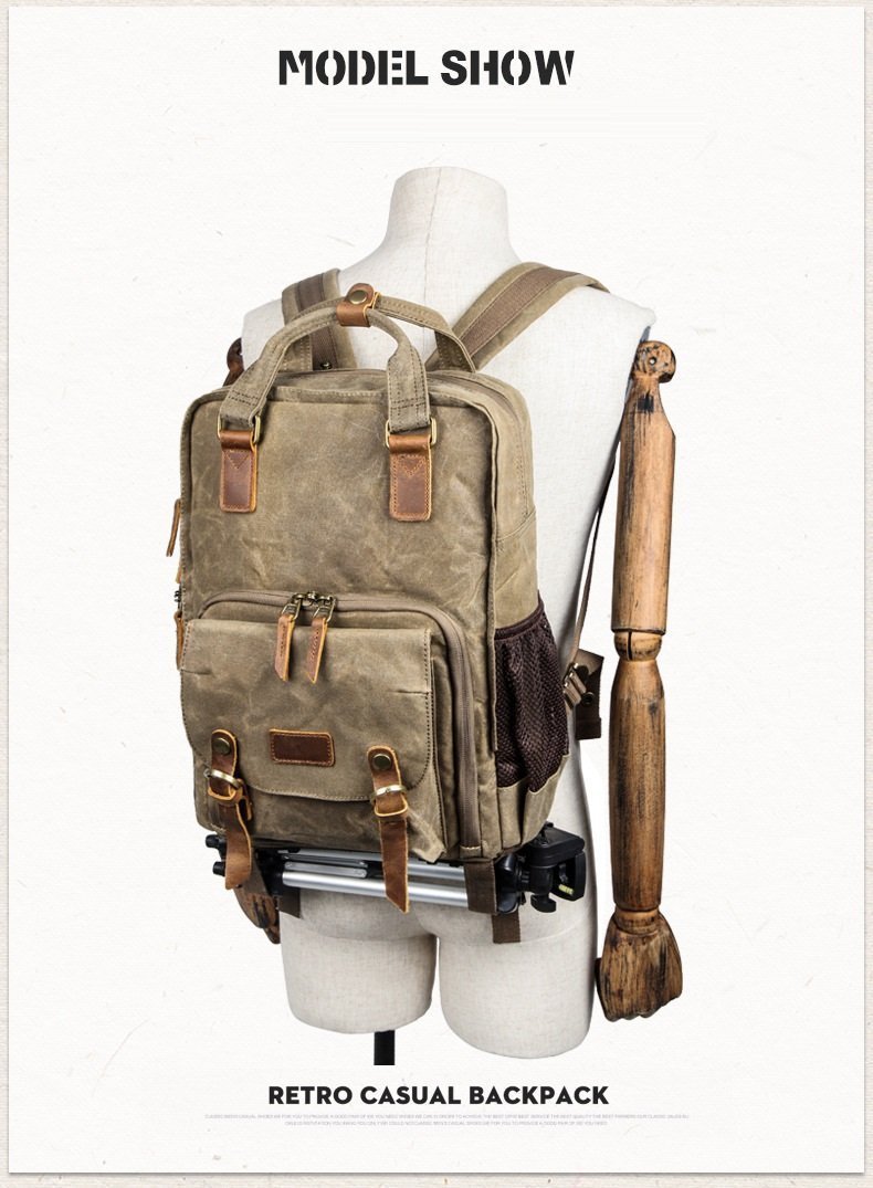 Waterproof Waxed Camera Backpack