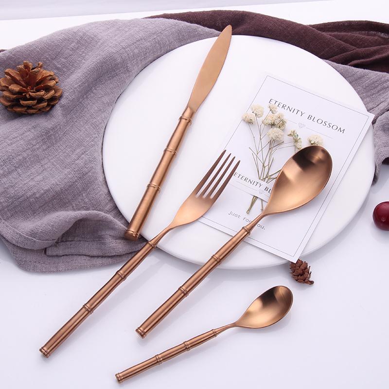 304 Stainless Steel Golden Cutlery Tableware Set