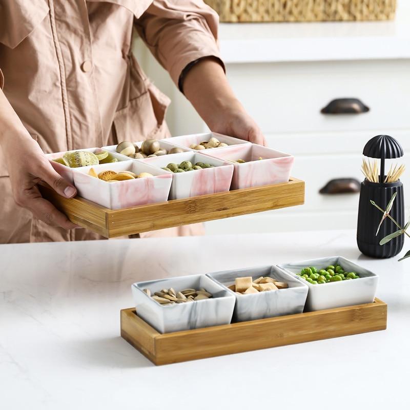 Marble Fruit Platter Display Dish