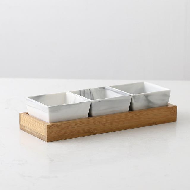 Marble Fruit Platter Display Dish