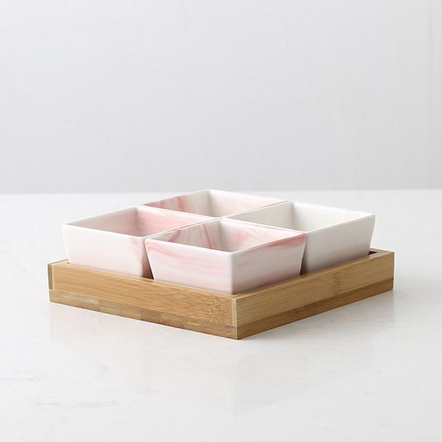 Marble Fruit Platter Display Dish