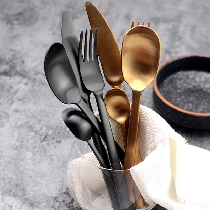 Black/Gold Cutlery Set