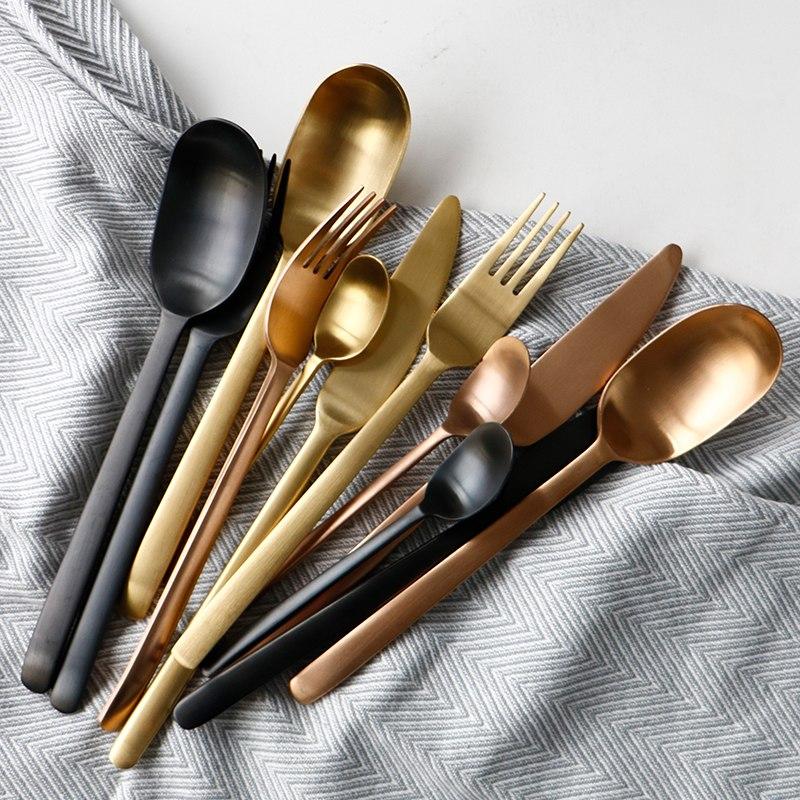 Black/Gold Cutlery Set