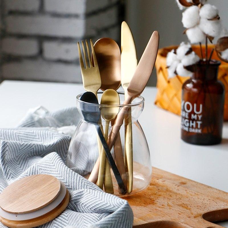 Black/Gold Cutlery Set