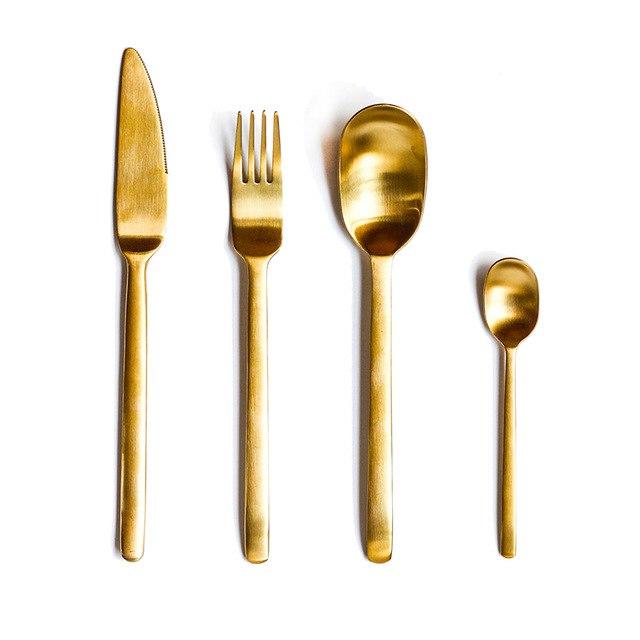 Black/Gold Cutlery Set