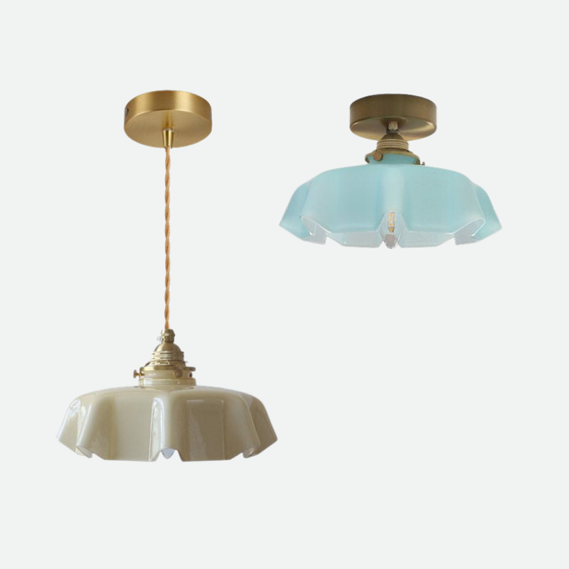 Draped Flower Retro Glass Ceiling & Pendant Light