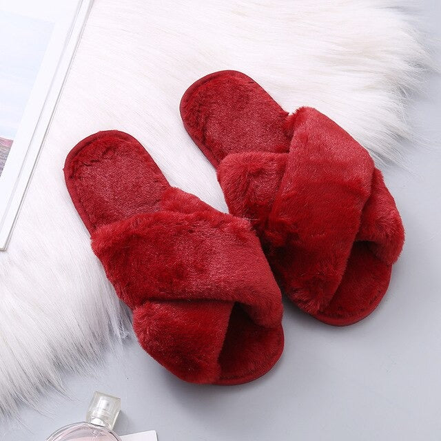 Nordic Cozy Cross Band Slippers