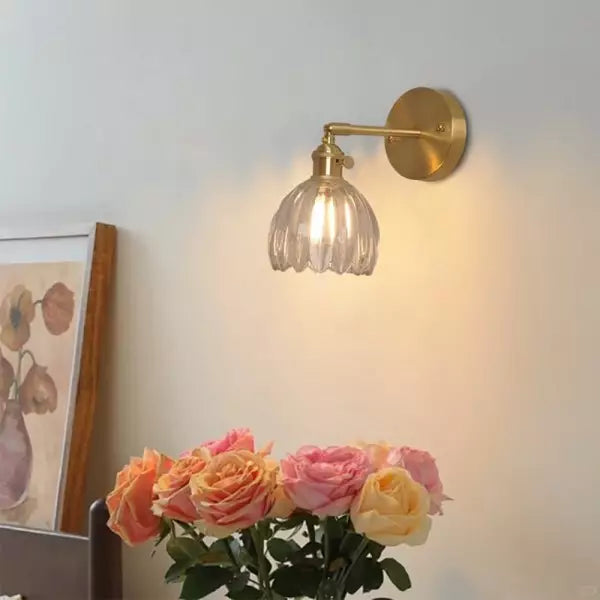 Retro – Lampa de perete Sticlă Tulip buton