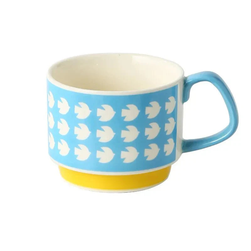 Retro Style Colourful Stackable Coffee Mug