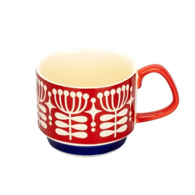 Retro Style Colourful Stackable Coffee Mug