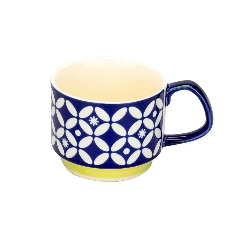 Retro Style Colourful Stackable Coffee Mug