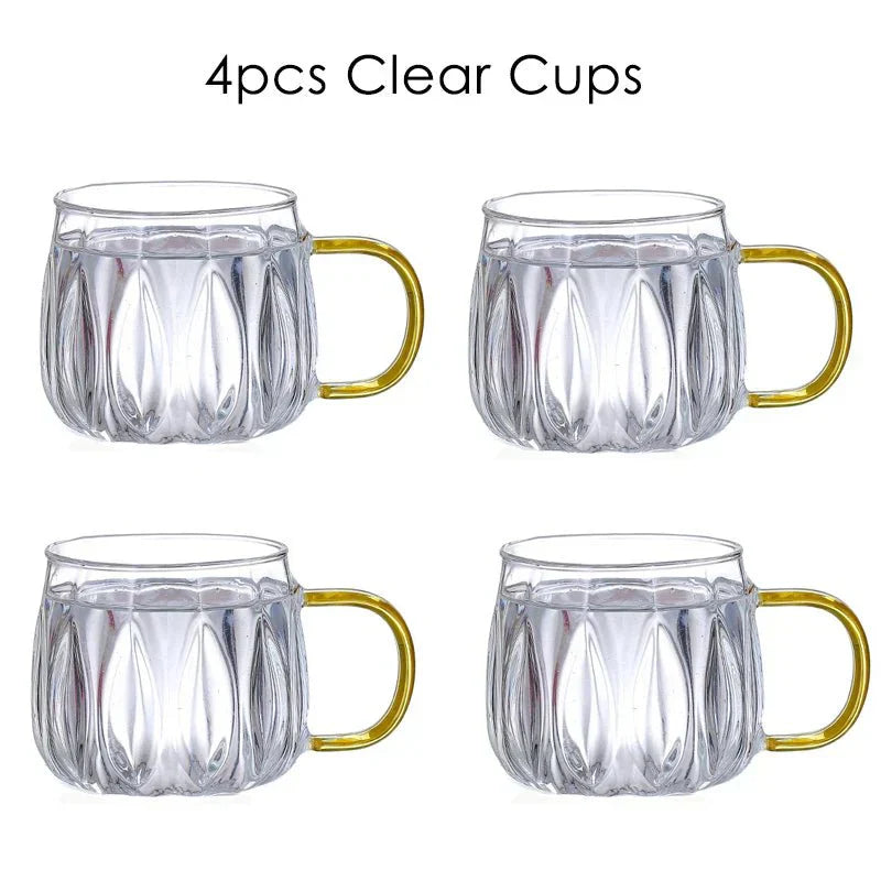 Retro Style Glass Water Jug & Matching Cups