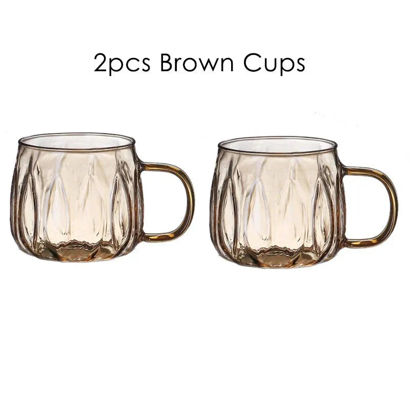 Retro Style Glass Water Jug & Matching Cups