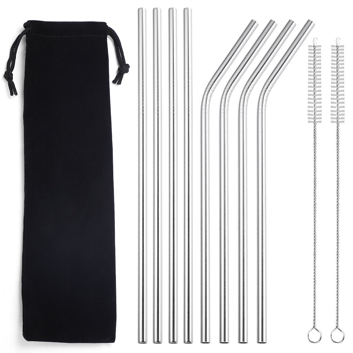 Straws de Metal Reutilizáveis (8un)