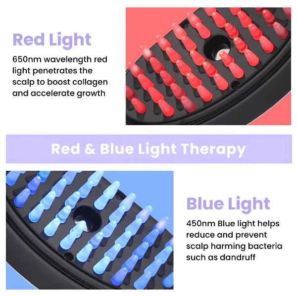 RejuvaBrush™ - 4 in 1 Hair Therapy and growth Brush - Red light therapy