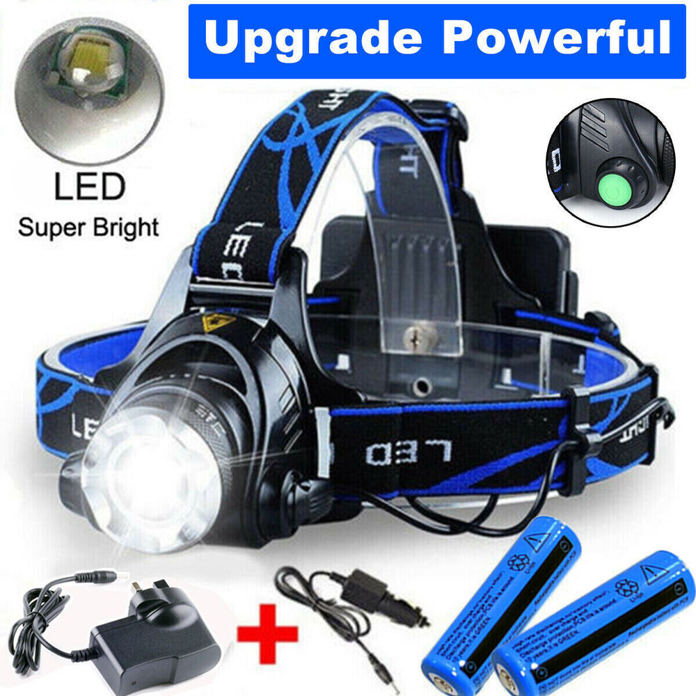 990000LM Rechargeable LED Headlamp Zoomable Torch Tactical Headlight Flashlight