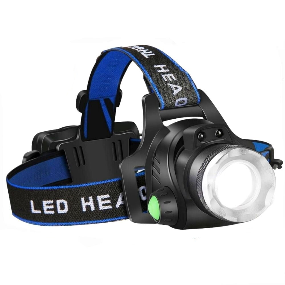 Lanterna Frontal LED Recarregável 990000LM com Zoom Lanterna Tática