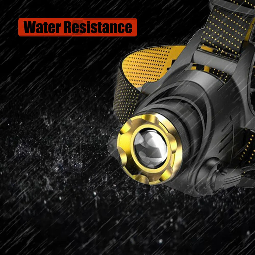 990000LM LED Headlamp Rechargeable Tactical Headlight Zoom Head Torch Flashlight