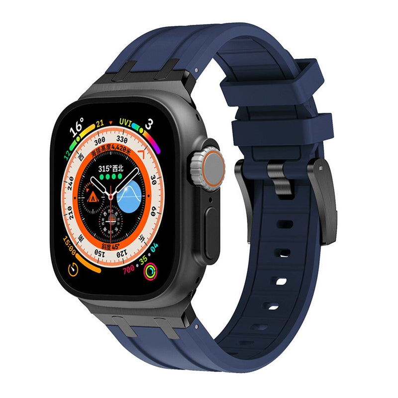 רצועת סיליקון עבה חדשה עם מתאם טיטניום עבור Apple Watch