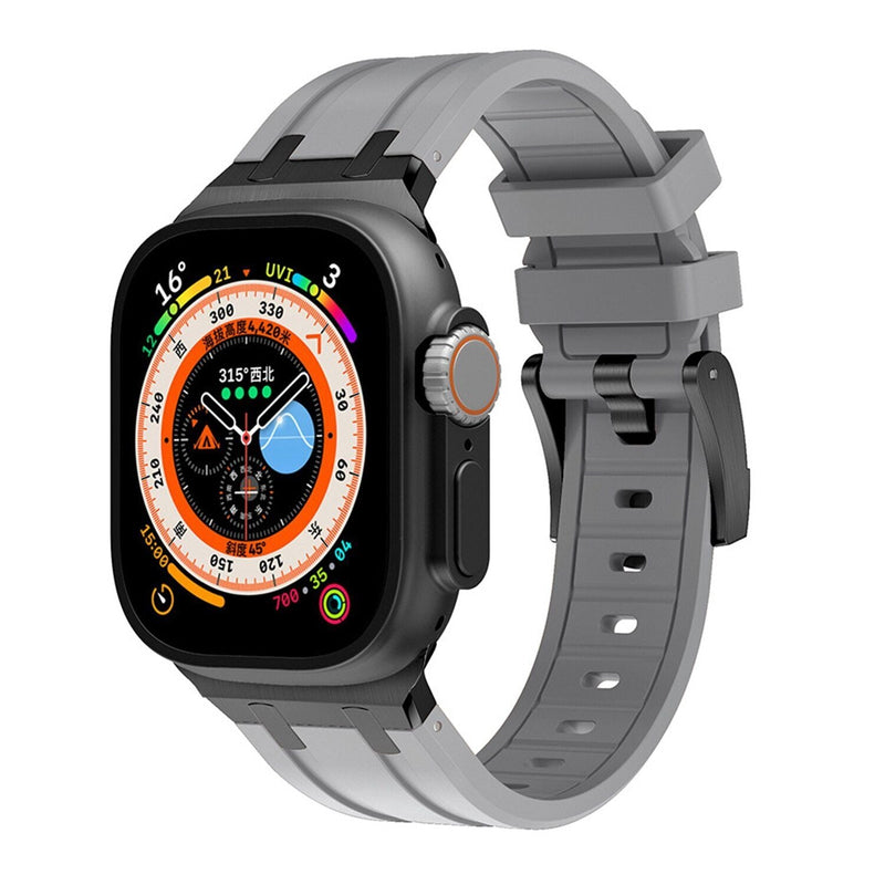 רצועת סיליקון עבה חדשה עם מתאם טיטניום עבור Apple Watch