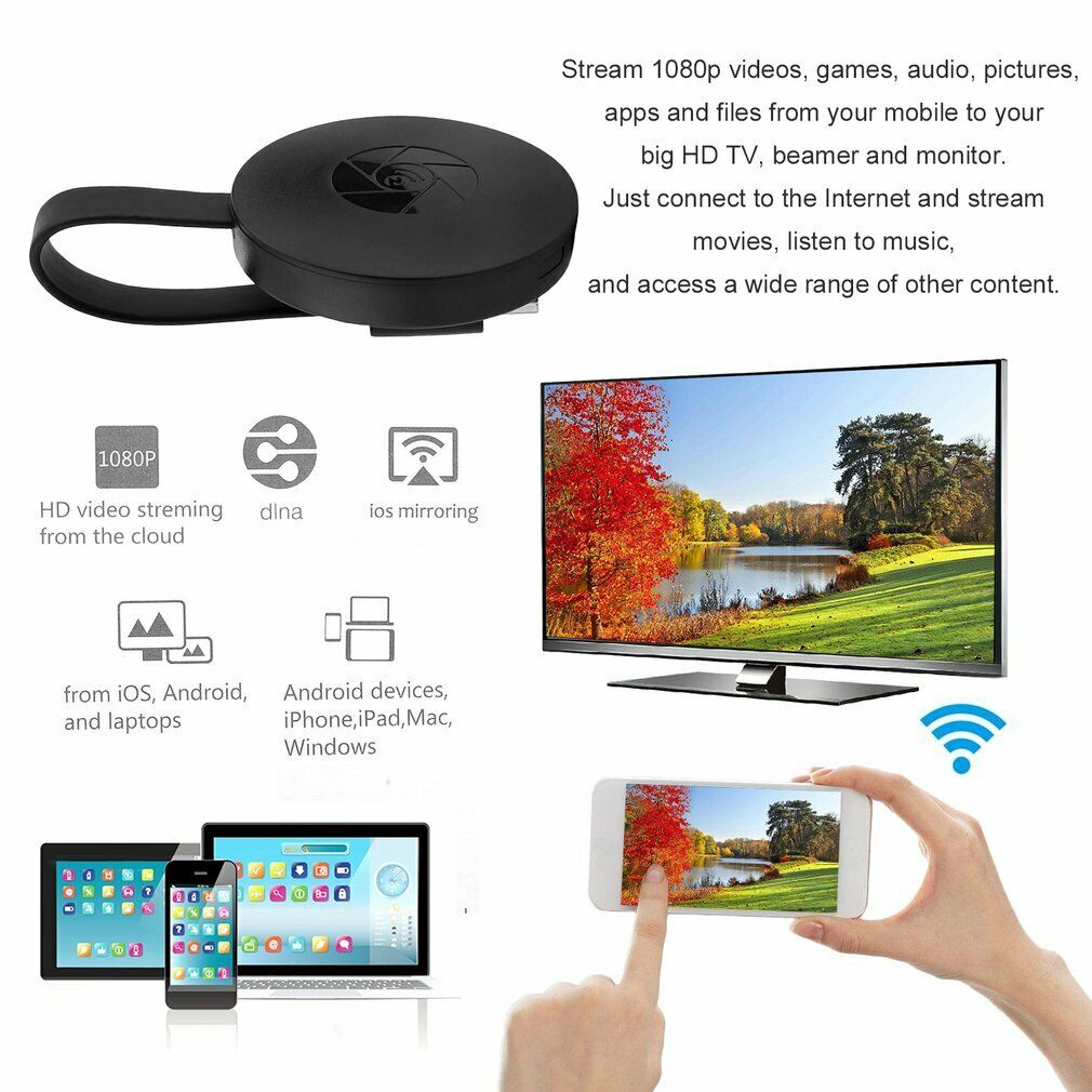 Portable Wireless HDMI TV Receiver l Portable 1080P Display HDMI TV Receiver