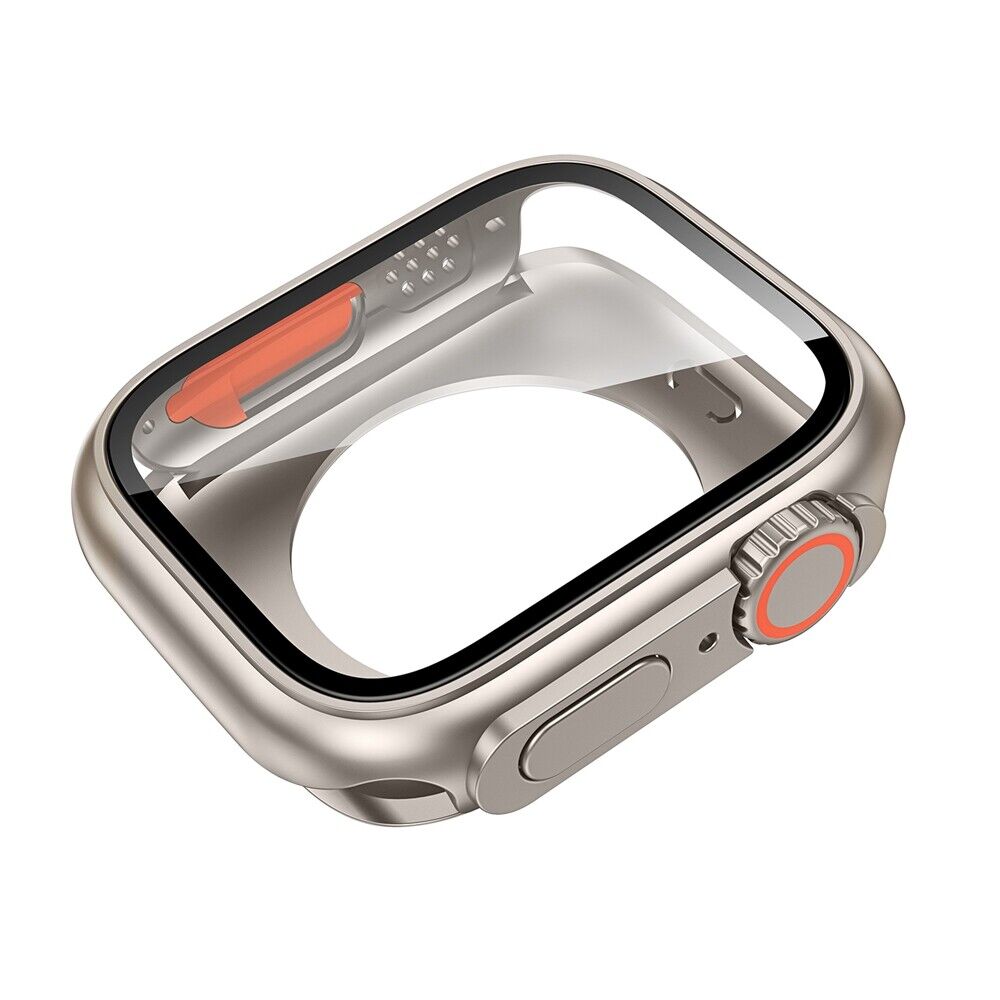 Explorer Tactical Fluoro Gummi Armband + Metall Ultra Gehäuse für Apple Watch 9 8 7 6 5 4 SE