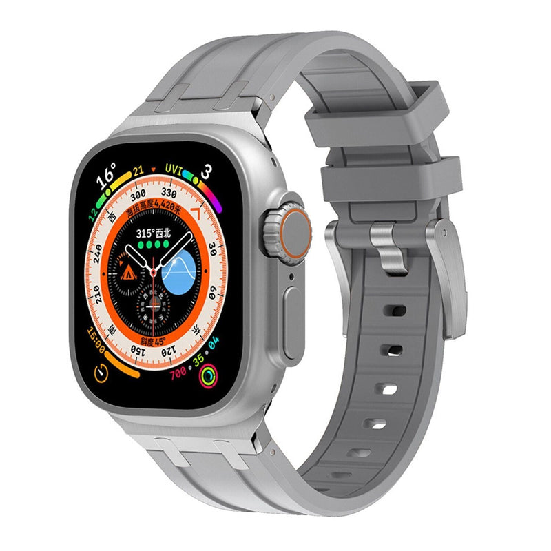 NOVA Pulseira Grossa de Silicone com Adaptador de Titânio para Apple Watch