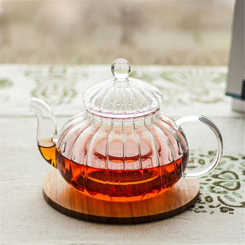 Crystal Clear Glass Teapot Set