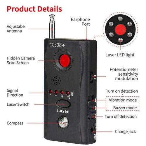 Top Bug Detector with Hidden Camera and Microphone Detection