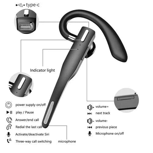 Trucker Auriculares/auriculares inalámbricos con cancelación de ruido Bluetooth 5.1 con micrófono dual