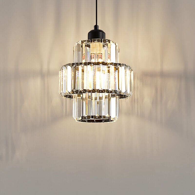 FernandoÉlégance - Luminária de Teto em Cristal com Design Estriado