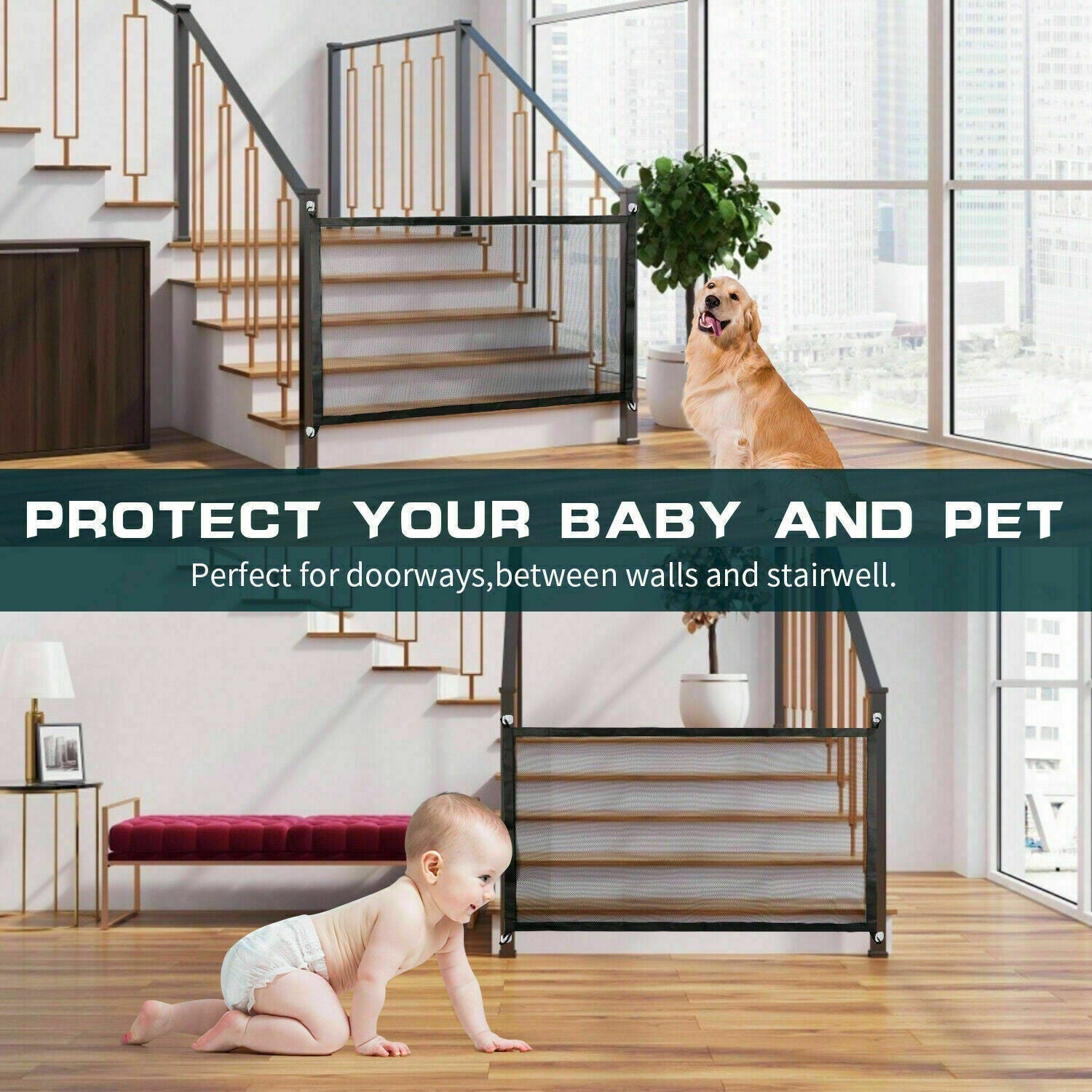 SafeGuard Mesh Pet Safety Gate