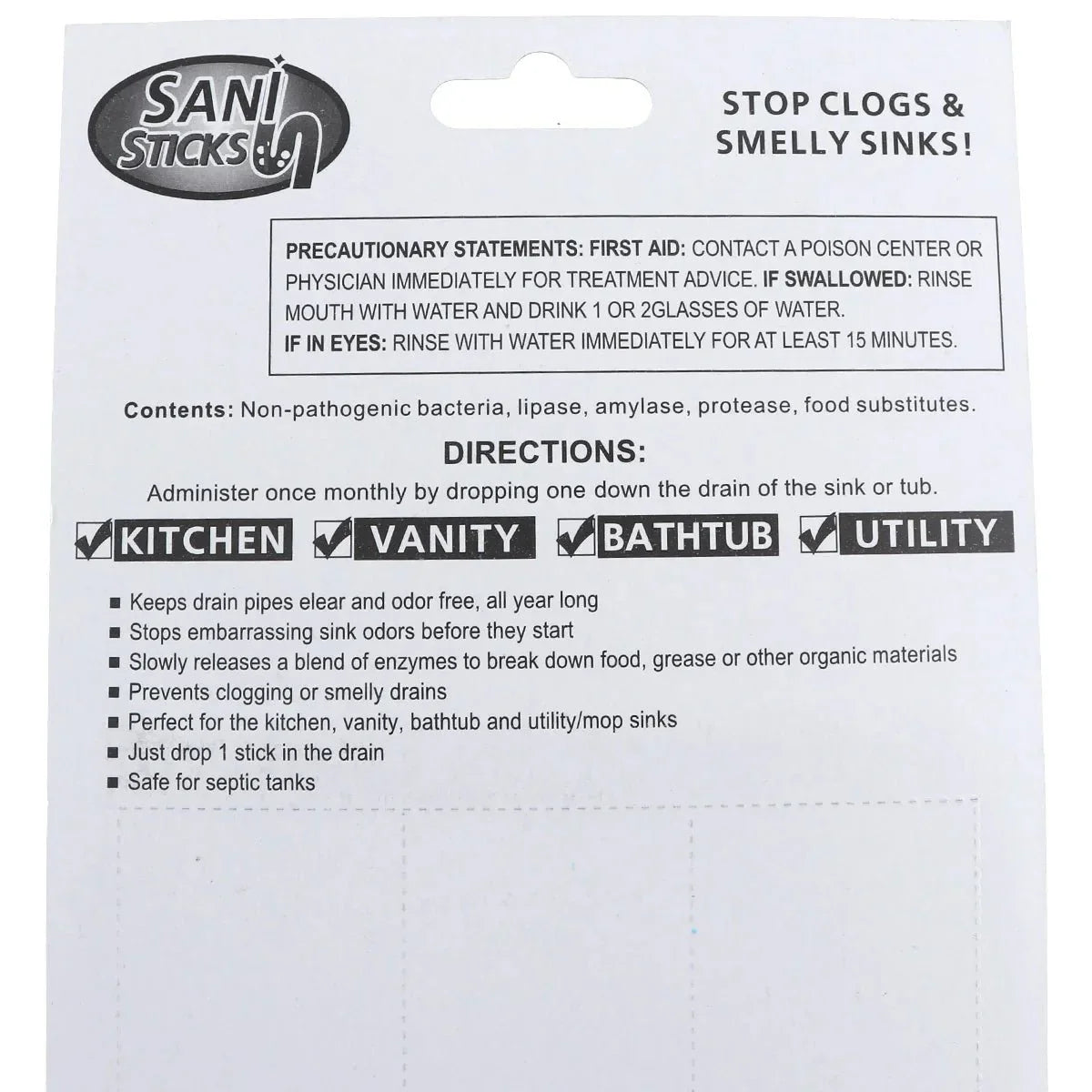 SaniSticks™ | 60 Instant Clog Remover Sticks